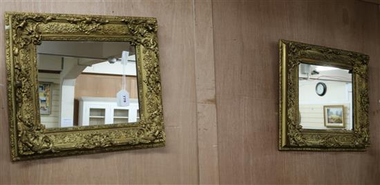 A pair of Victorian gilt gesso wall mirrors 49 x 45cm